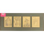 Four signed and dated pencil sketches various locations of Southend on Sea by David Henry Burles (