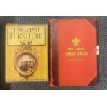 A half leatherbound edition of The Handy Royal Atlas by W. & A.K. Johnston. Ltd, together with a