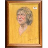 A framed oil on canvas portrait of Howard Marks, frame size 39 x 48cm.