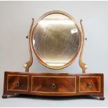 A lovely early 19th century mahogany dressing table mirror, H. 49cm, w. 43cm.