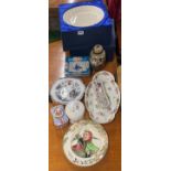 Two boxed Creamware cake sets and other mixed china items.