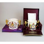 Two Paragon fine bone china Royal commemorative porcelain double handled cup, limited edition 141/