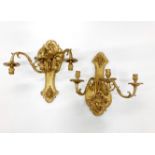 A pair of gilt finished bronze wall brackets, H. 52cm.
