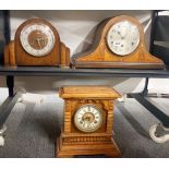 Three mantel clocks, tallest H. 31cm.