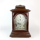 A 19th century chiming bracket clock with silvered dial, H. 46cm.