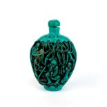 A large Chinese faux turquoise snuff bottle, H. 10cm.