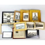 A collection of framed WWII German and other photographs and ephemera, largest frame size 29 x