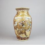 A Japanese porcelain satsuma vase, H. 27.5cm.