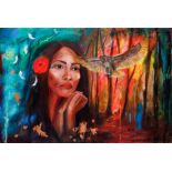 Hannah Miller, "Daydream", mixed media including acrylic and oil paint on canvas, 60 x 90cm, c.