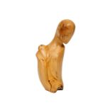 Sonia North, "Boxwood Mother With Child", wood sculpture, 36 x 20cm, c. 2022. UK shipping £65.