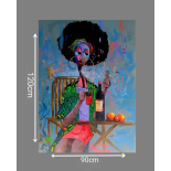 Asukwo Effiom, BasiEffiom, "Mind your business", acrylic on canvas, 120 x 90cm, c. 2021. UK shipping