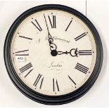 An antique style metal battery operated wall clock, Dia. 50cm.