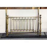A Victorian brass double bed frame, one end 163 x 134.