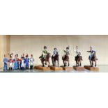 A collection of hand painted miniature lead soldier figures, tallest H. 10cm.