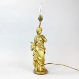 A gilt bronze figural table lamp, figure H. 31cm.