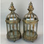 A pair of classical garden storm lanterns, H. 59cm.