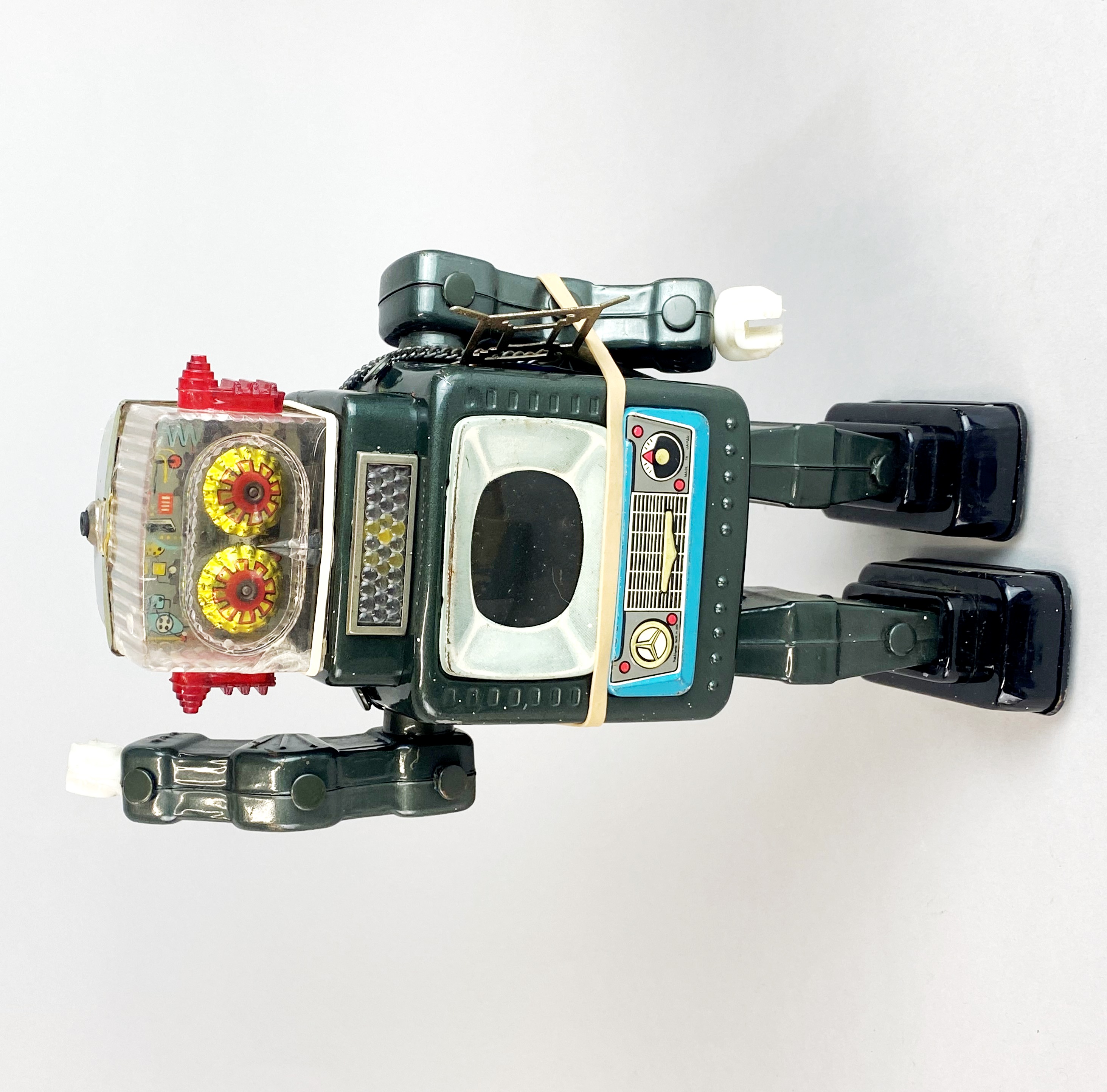 A battery operated tin plate toy robot with a quantity of die cast models, lead soldiers etc. - Image 2 of 4