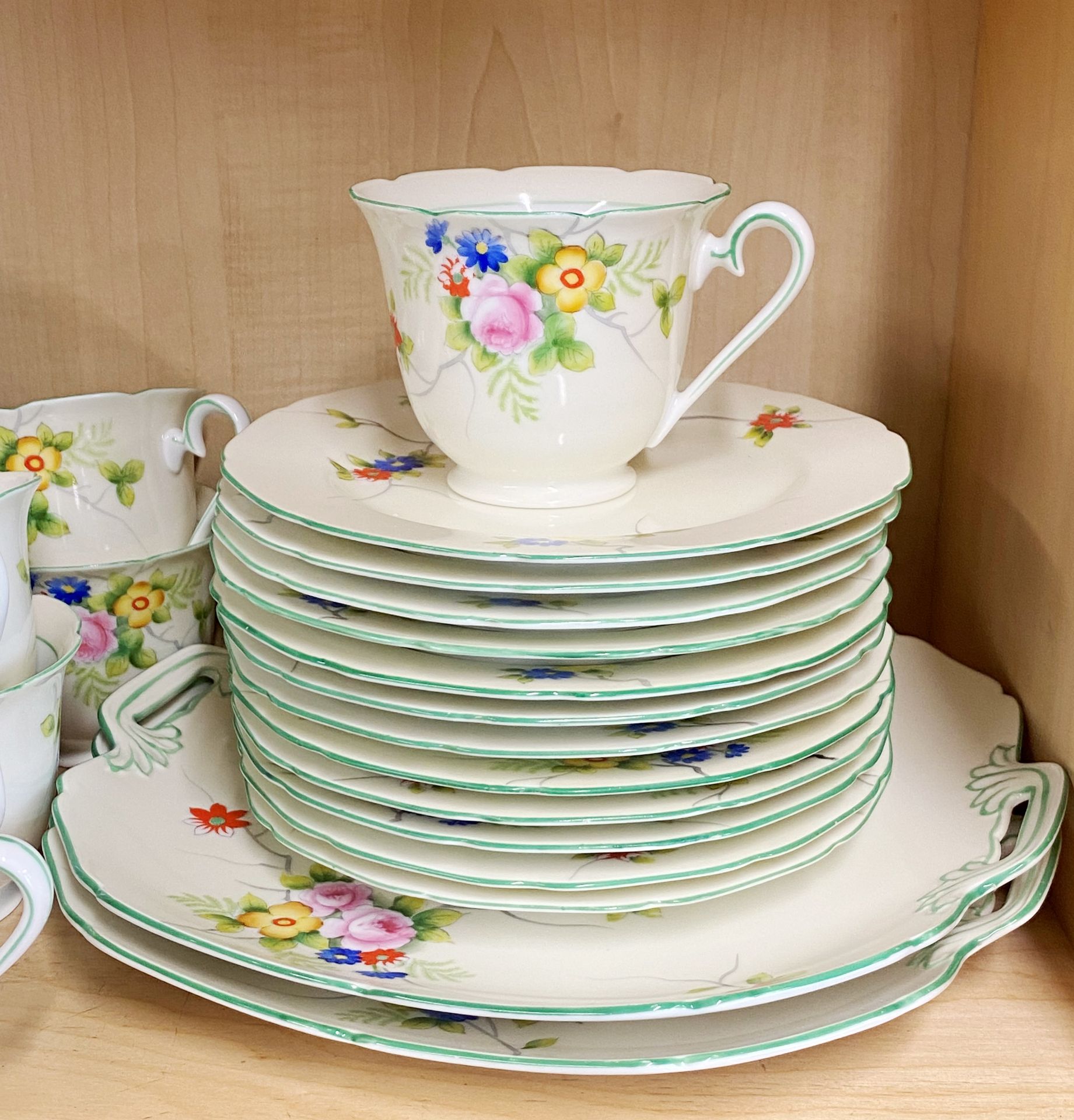 An extensive 1930's hand painted Noritake porcelain tea set, twelve settings. - Image 2 of 3