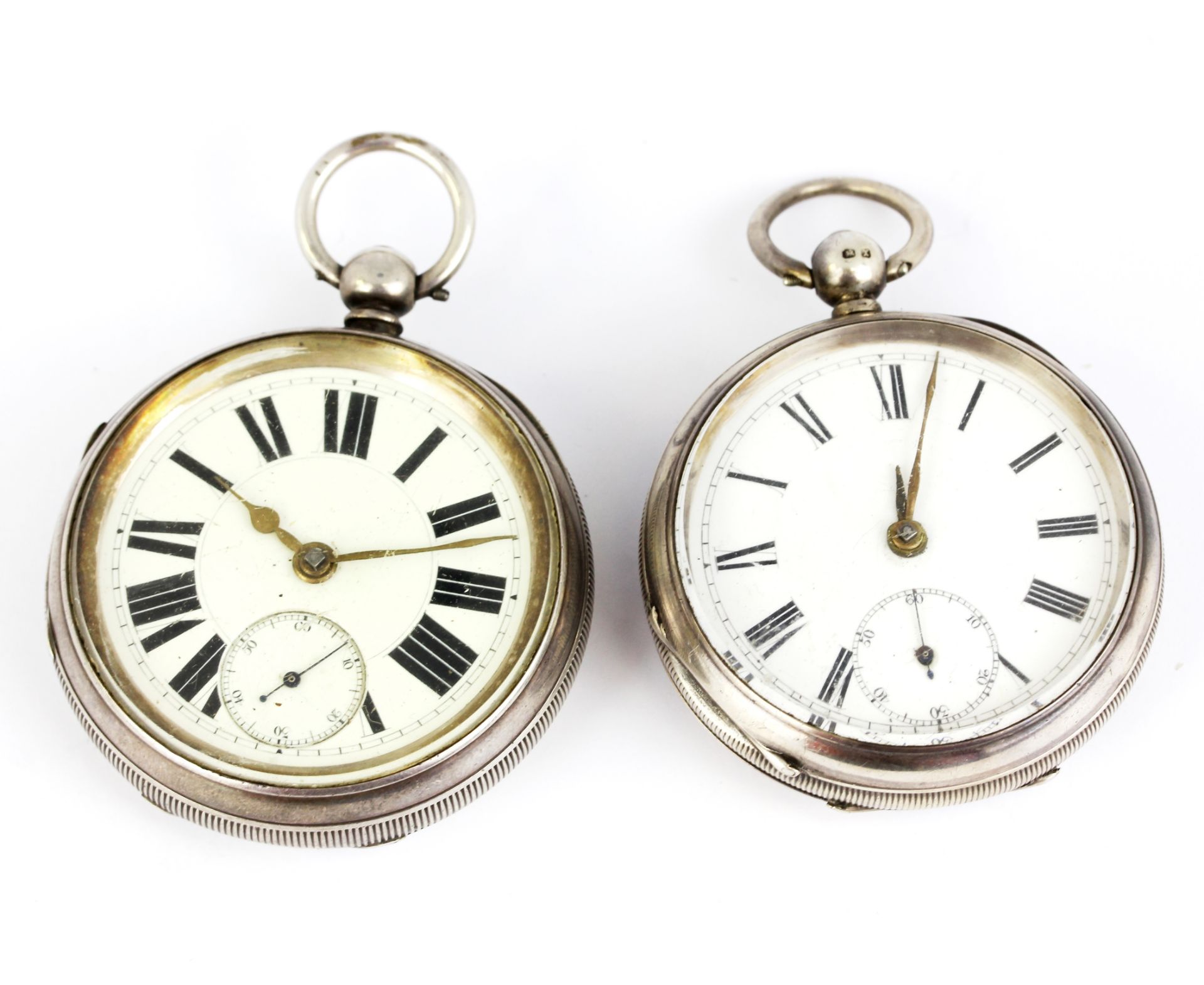 A heavy hallmarked silver cased key wind pocketwatch with engraving for Alfred Barker, together with