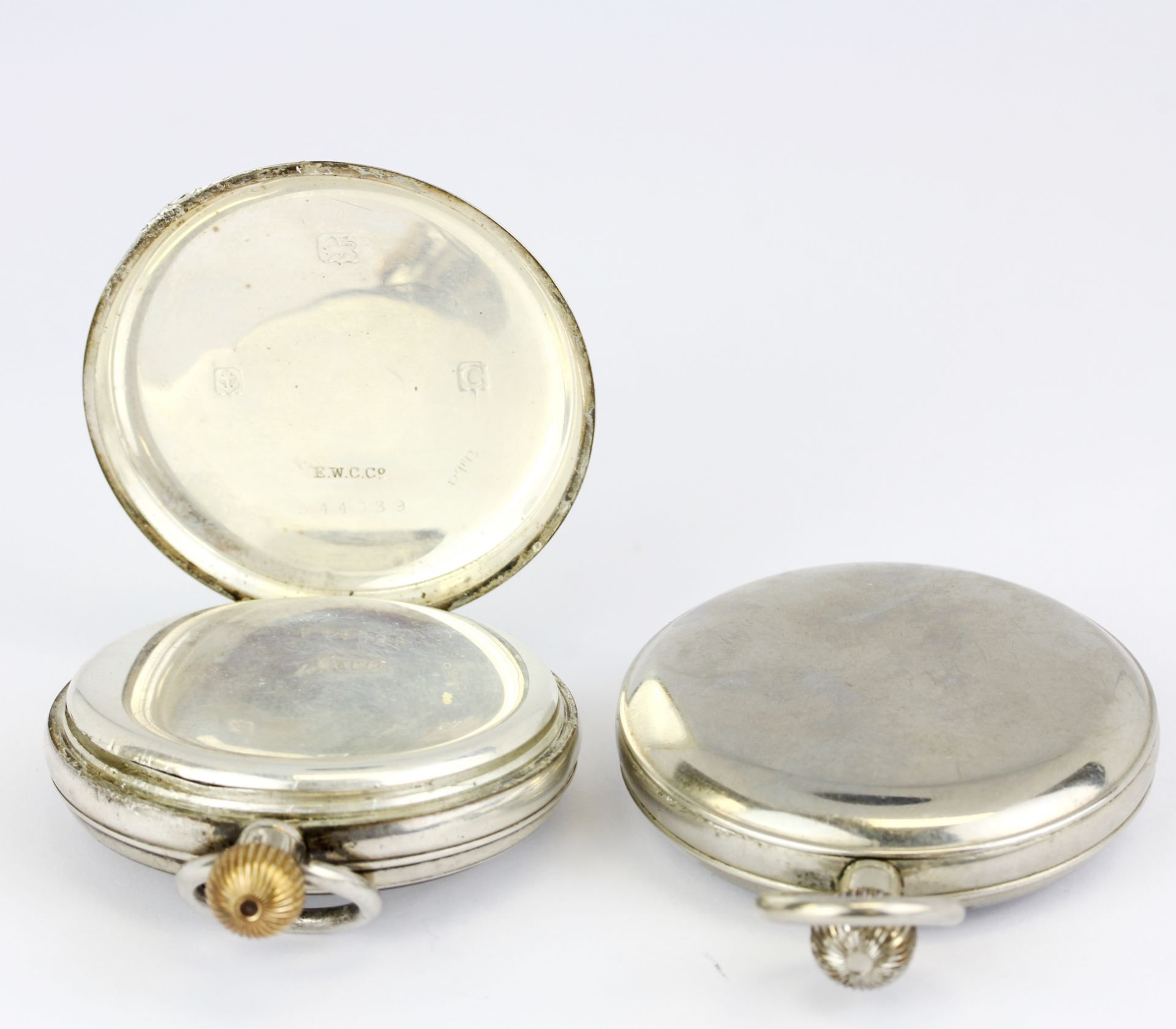 A hallmarked silver cased top wind 'Record' pocketwatch, together with a further white metal ' - Image 3 of 4