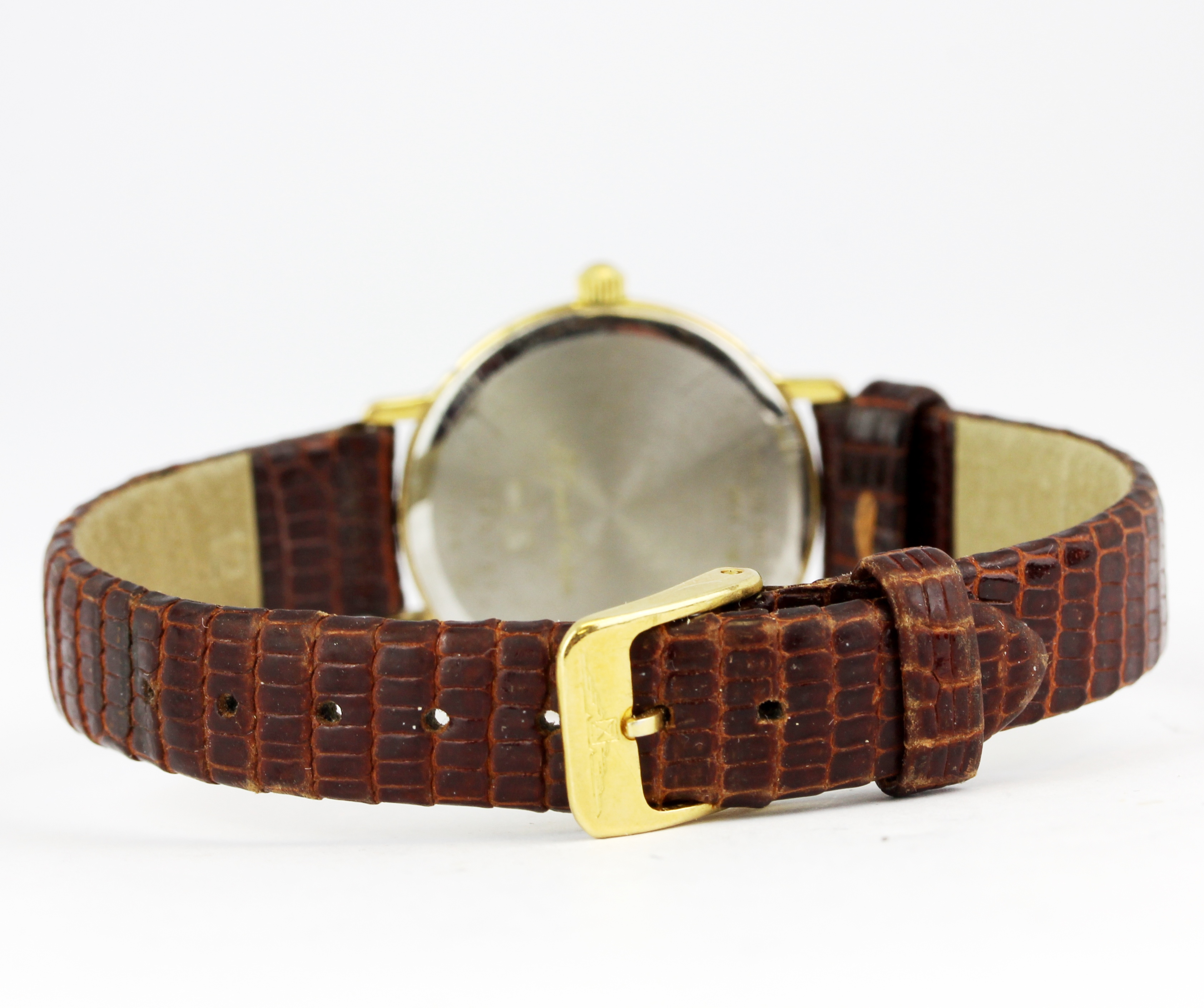 A Longines gold plated wristwatch (no. 24445181 7044) on a brown leather strap. - Image 3 of 5