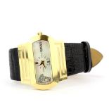 A vintage stainless steel ladies Versace Hippodrome wristwatch (model no. PSQ 70) with mother of