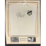 Autograph and football interest: A framed Santos shirt autographed by Pele (Brazilian 1940-2022),