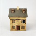 A hand painted pine house box, H. 20cm. W. 16cm.