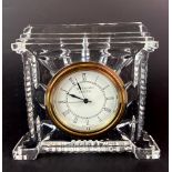 A Waterford crystal mantle clock, H. 13cm. W. 14cm.