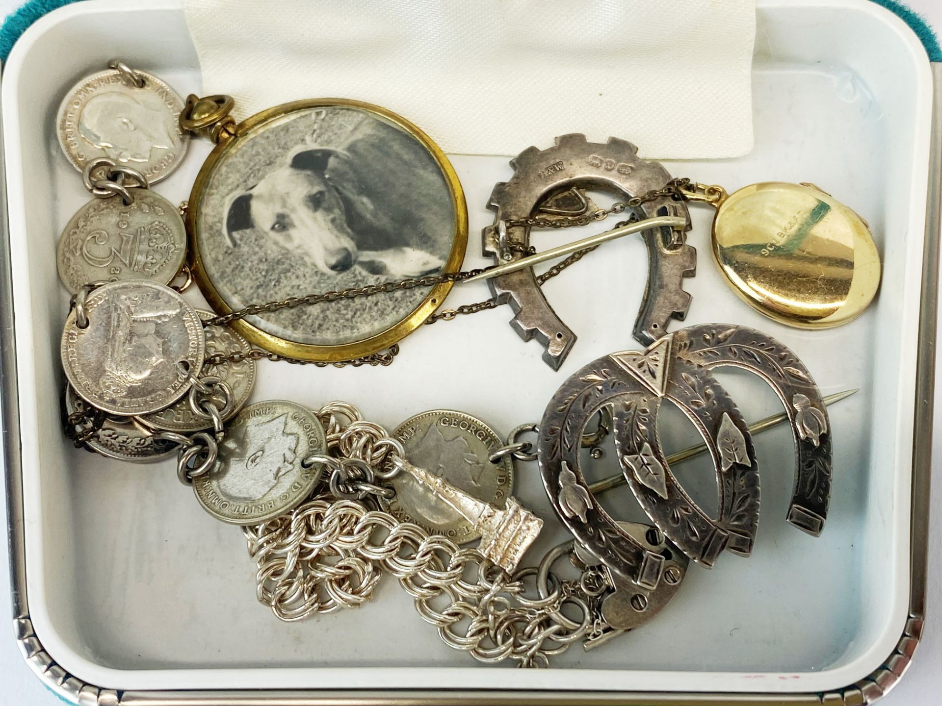 A small group of silver and other jewellery, together with a lady's Oris vintage wristwatch, a - Image 4 of 6