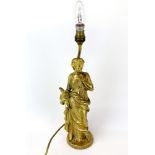 A gilt bronze figural table lamp, figure H. 31cm.