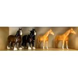 A group of four Beswick horses, tallest. 20cm.