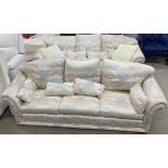 A pair of large contemporary three seater settees, W. 230cm.