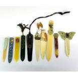 A group of antique celluloid bookmarks,