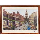 John Allin (1934-1991): A framed limited edition 167/250 pencil signed lithograph of a London street