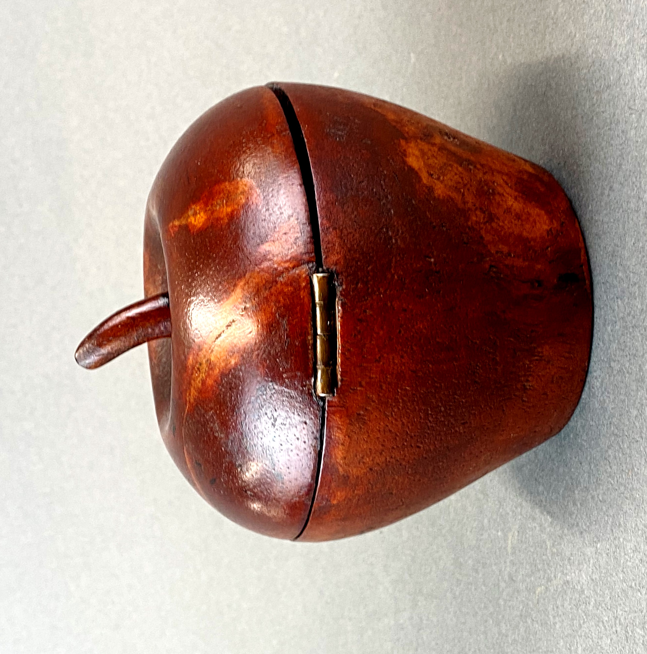 A wooden apple tea caddy, W. 11cm. - Image 3 of 3