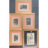A group of gilt framed prints, largest frame size 45 x 55cm.
