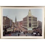 John Allin (1934-1991): A framed limited edition 241/250 pencil signed lithograph of a London street