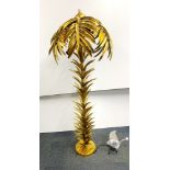 A superb large gilt metal palm tree standard lamp, H. 160cm.