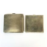 Two Art Deco cigarette cases, 7 x 7cm. 8 x 8cm.