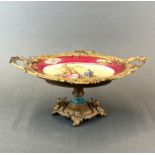 A 19th Century porcelain and ormolu centrepiece, W. 33cm. H. 16cm.