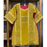 An ecclesiastical gold and red tabard.