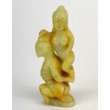 A Chinese carved jade archaic form erotic figure, H. 8cm.