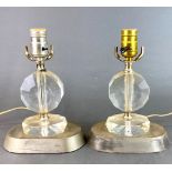 A pair of mid 20th century table lamps, H. 25cm.