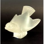 A Lalique crystal model of a bird, L. 13cm. H. 9cm.