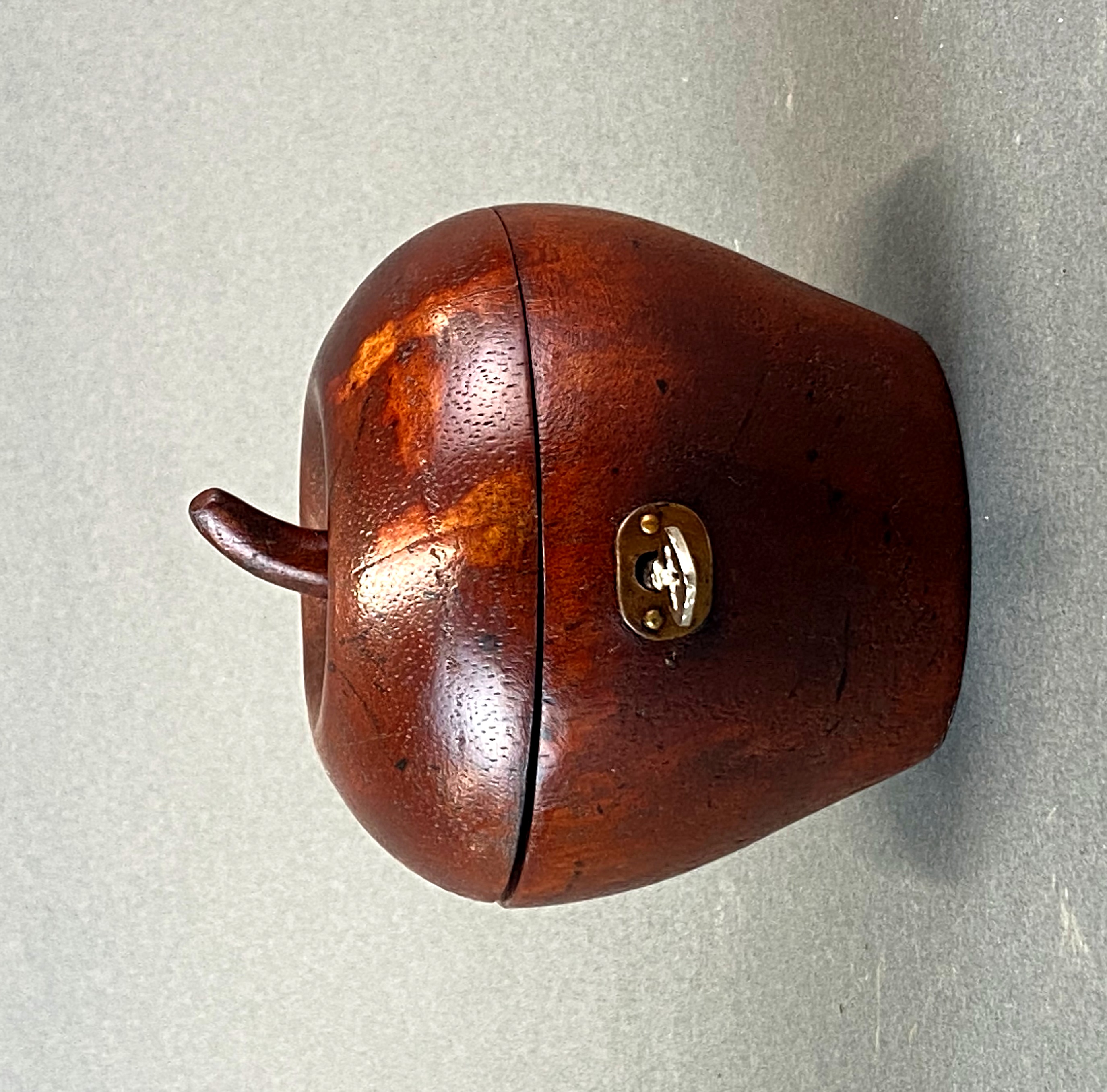 A wooden apple tea caddy, W. 11cm. - Image 2 of 3