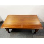 A handmade mahogany coffee table, 75 x 133 x 48cm.