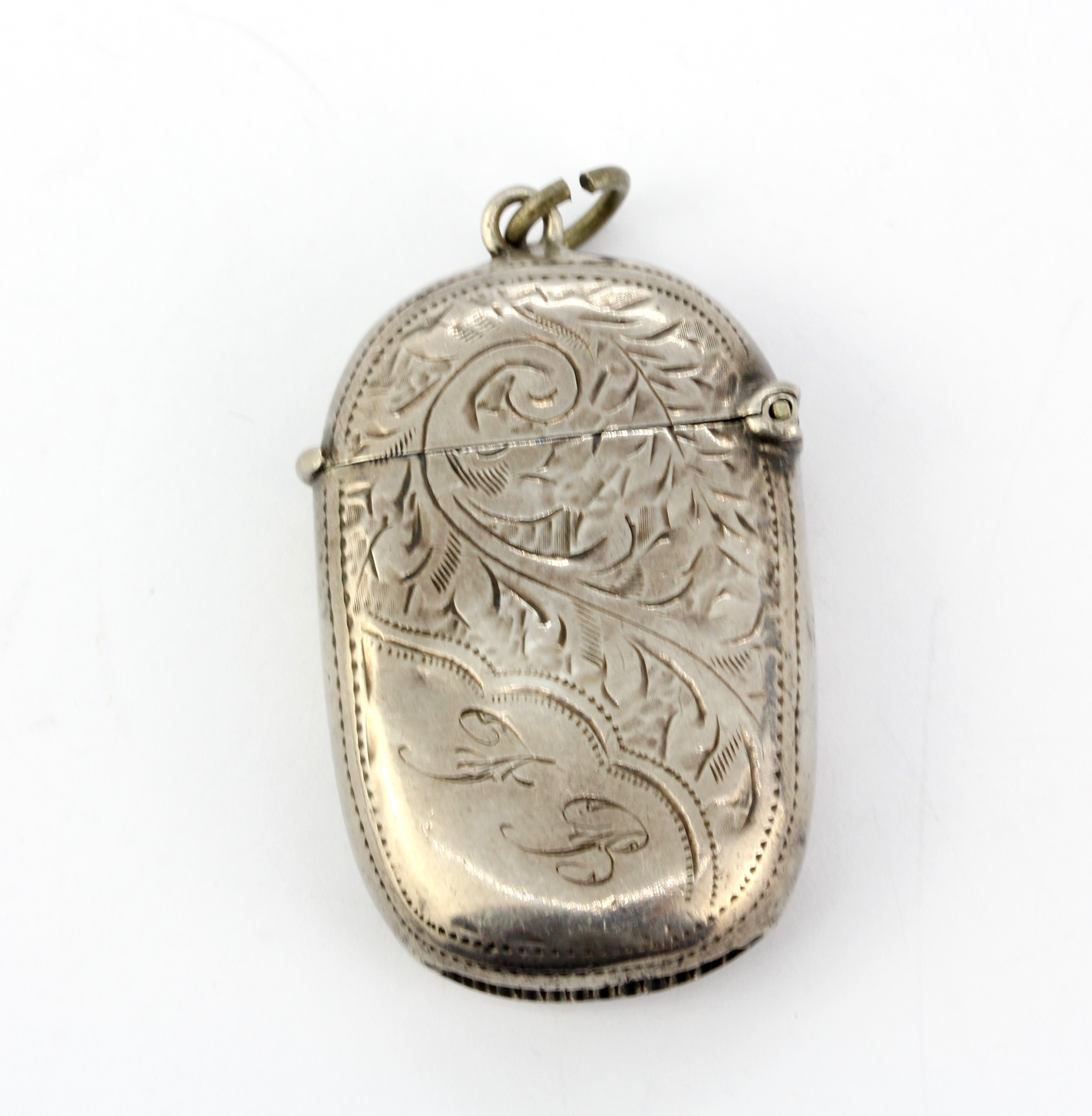 A hallmarked silver vesta case, L. 5cm. - Image 2 of 3