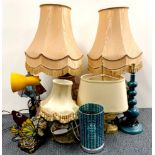 A group of table lamps.