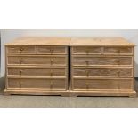 A pair of contemporary five drawer chests, W. 89cm, H. 71cm. Slight staining to top of both chests.